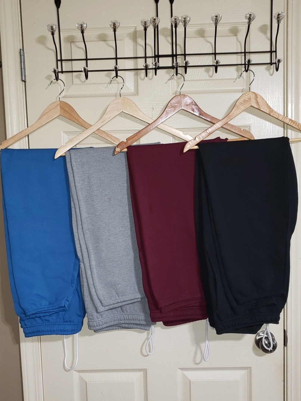 BUNDLE Five (5) Fruit of the Loom Men's Sweatpants Set Blue Gray Burgundy Black
